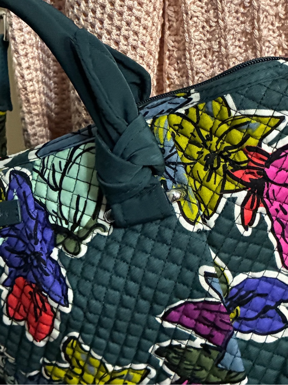 VERA BRADLEY Falling Leaves Tote/Satchel. Detachable shoulder strap. 12x9x5 NWOT - Picture 3 of 8